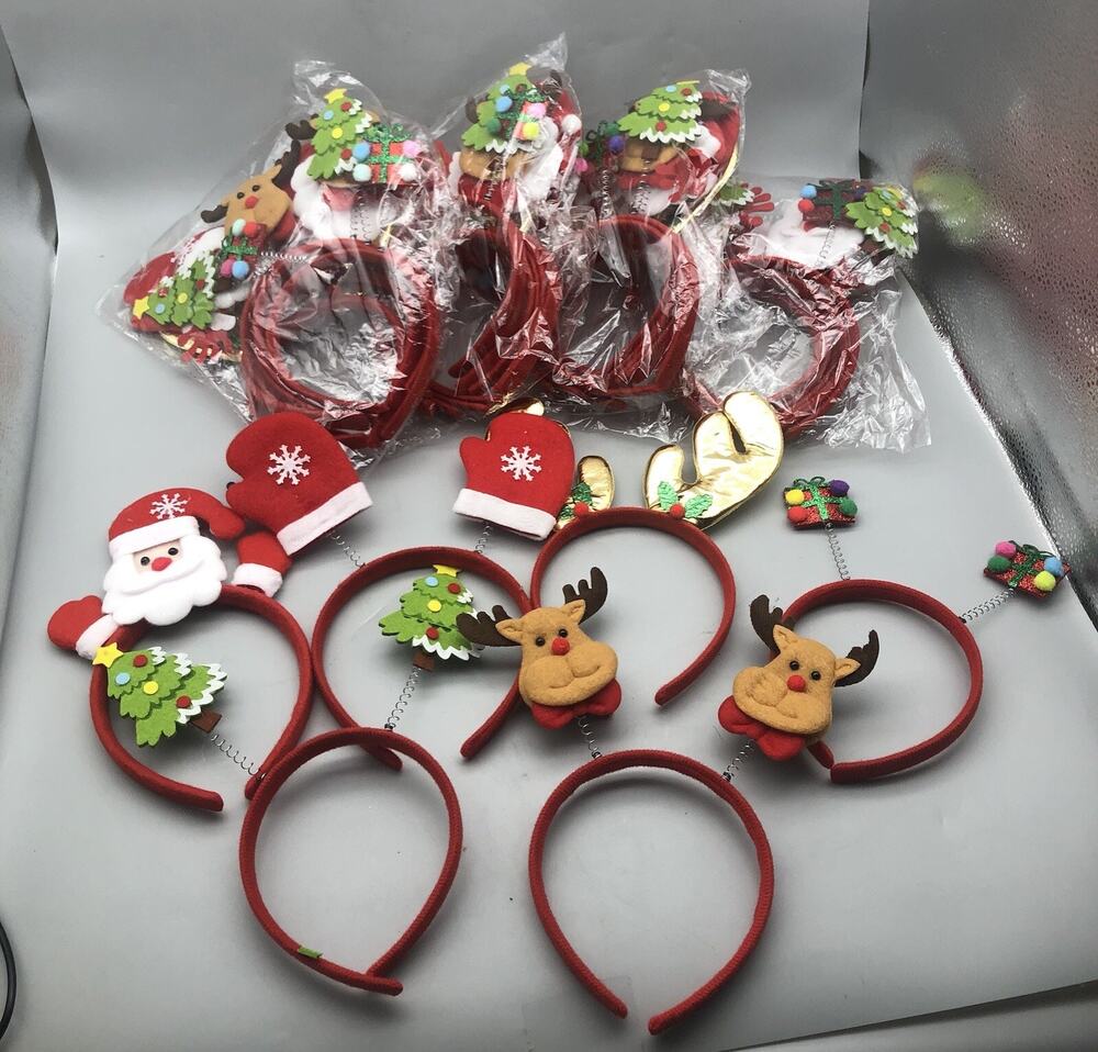 30 PCS Holiday Headbands Christmas Head Hat Toppers Great Fun Booth Props *READ